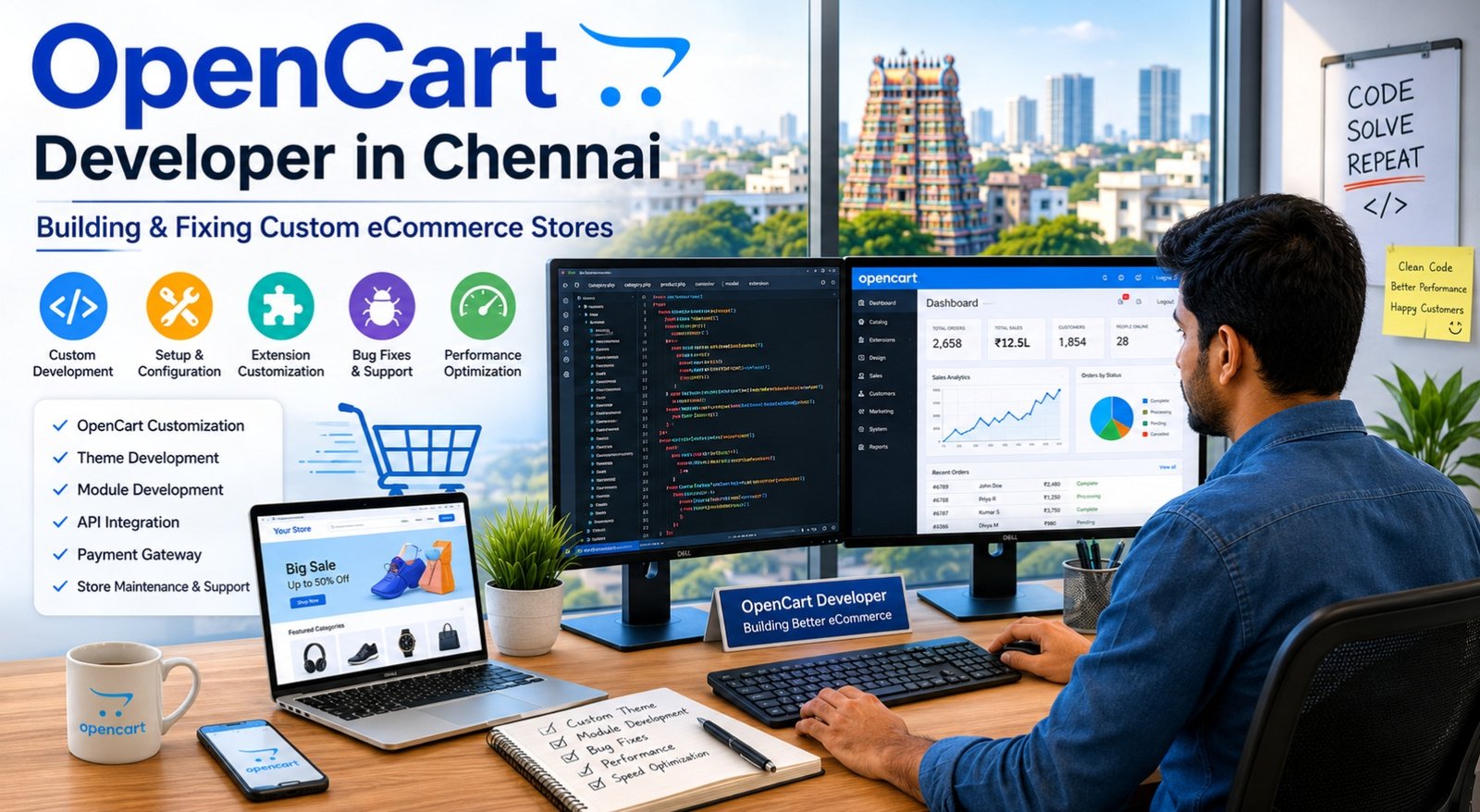 OpenCart developer in Chennai building and fixing e-commerce applications