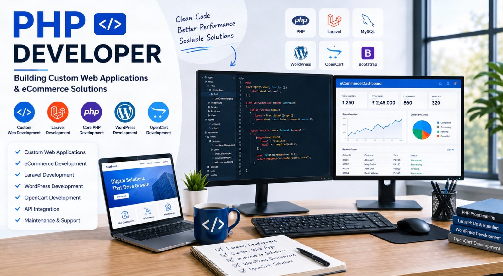 PHP developer in Chennai building custom web applications and eCommerce sites