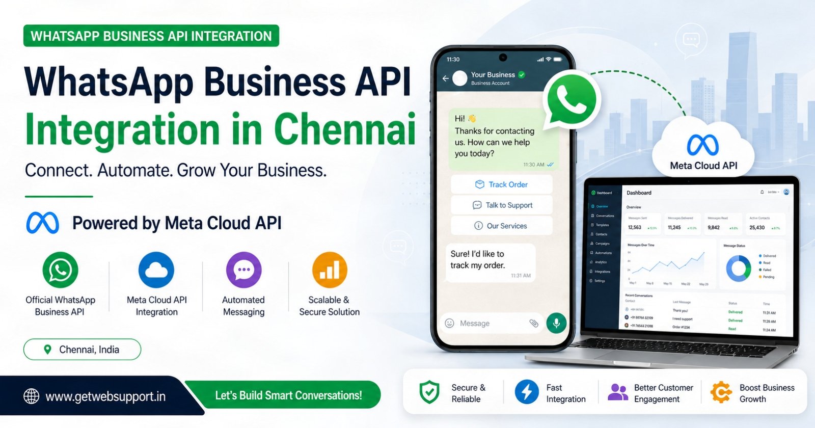 WhatsApp Business API integration in Chennai using Meta Cloud API